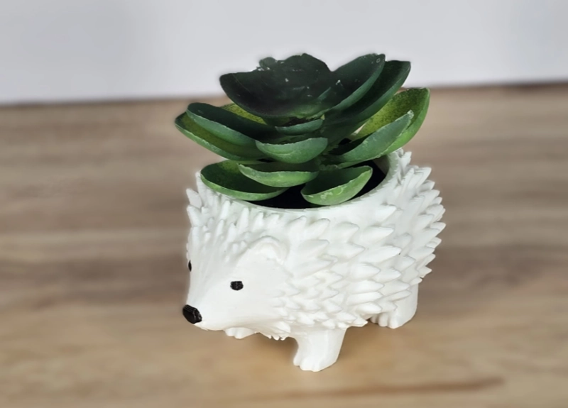 MACETERO DECORATIVO PRINTS PATRO DE ERIZO BLANCO - 1