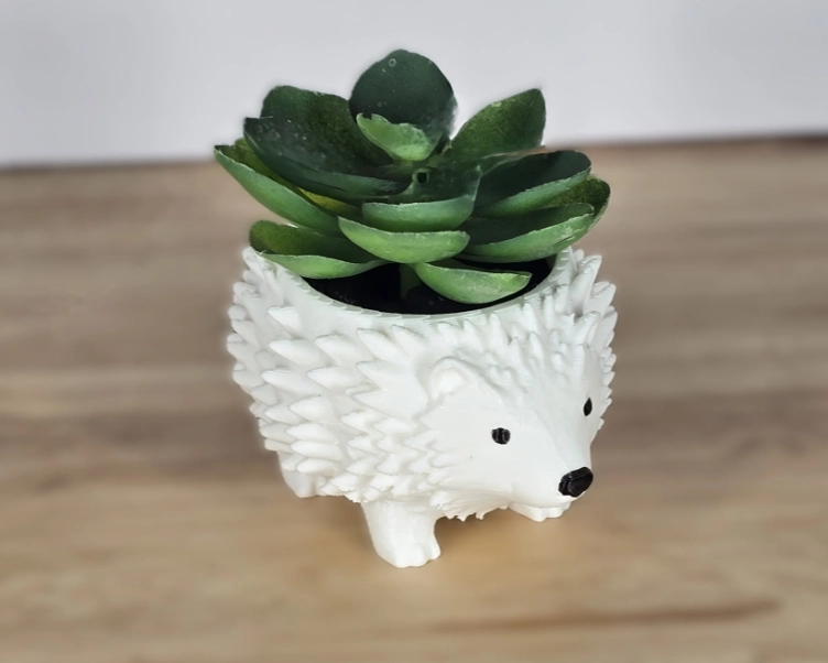 MACETERO DECORATIVO PRINTS PATRO DE ERIZO BLANCO - 2