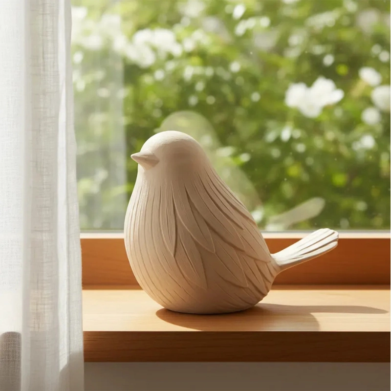 ESCULTURA DECORATIVA PRINTS PATRO - PAJARO MINIMALISTA JAPANDI - 3