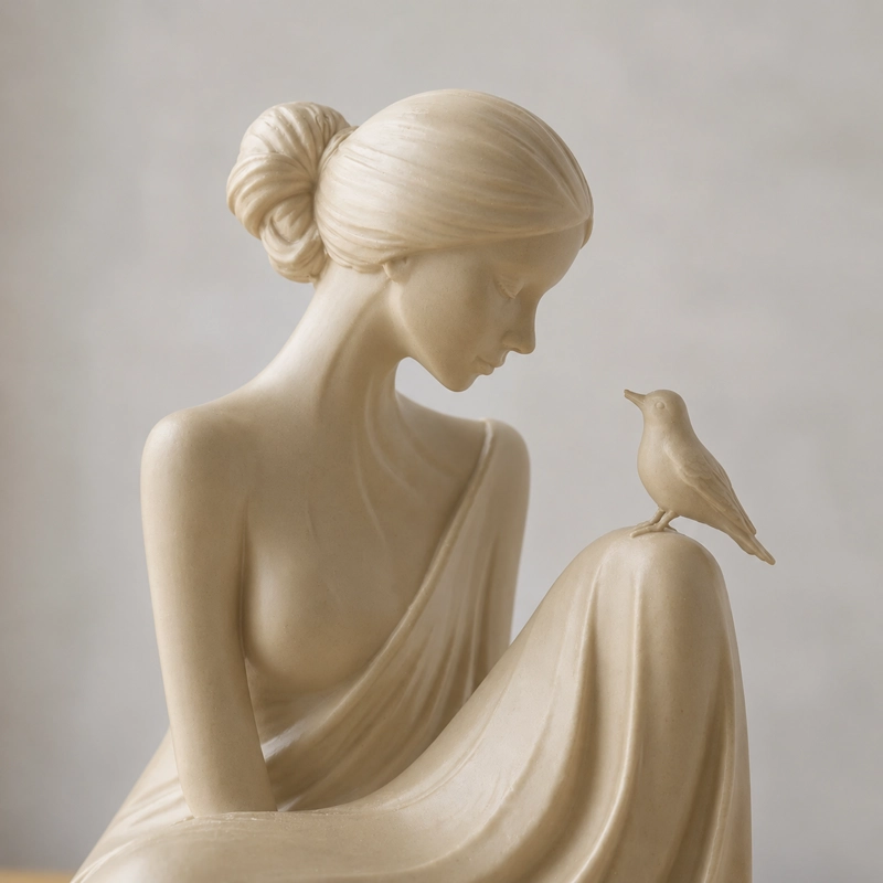 ESCULTURA ELEGANTE PRINTS PATRO - DAMA SUSURRADORA DE PAJAROS - 1