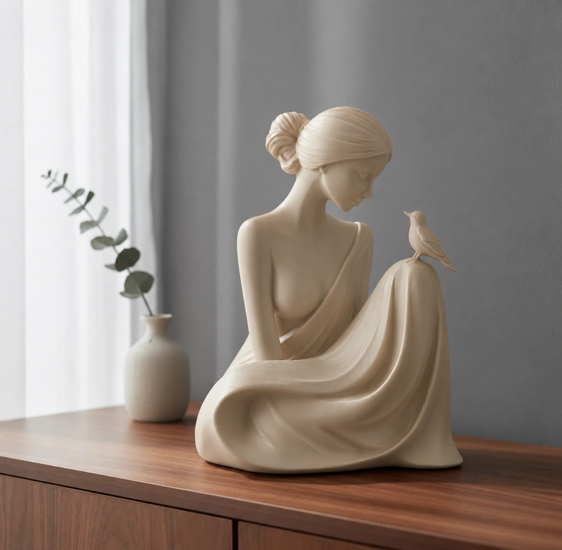 ESCULTURA ELEGANTE PRINTS PATRO - DAMA SUSURRADORA DE PAJAROS - 2