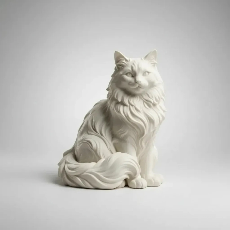 ESCULTURA ELEGANTE PRINTS PATRO - ESTILO GATITO DE PELUCHE - 1