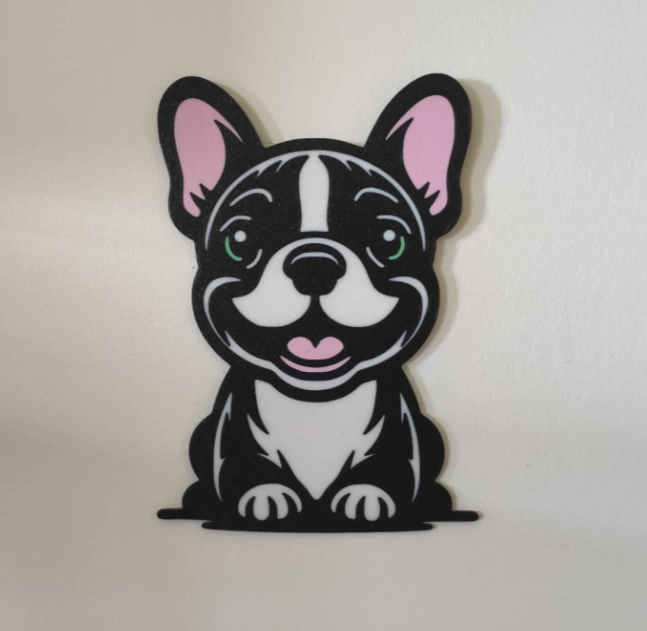 FIGURA DECORATIVA DE PARED PRINTS PATRO- BULLDOG FRANCE S - 1