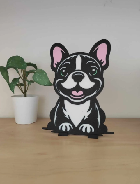 FIGURA DECORATIVA DE PARED PRINTS PATRO- BULLDOG FRANCE S - 2