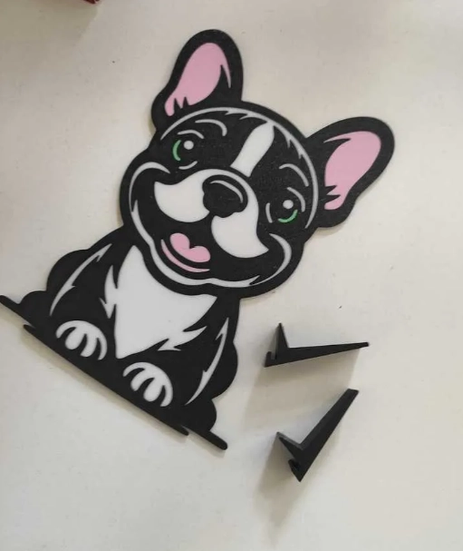 FIGURA DECORATIVA DE PARED PRINTS PATRO- BULLDOG FRANCE S - 3