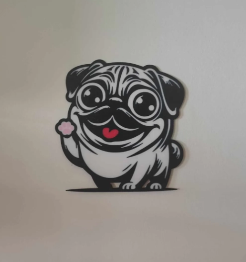 FIGURA DECORATIVA DE PARED PRINTS PATRO- PUG - 1
