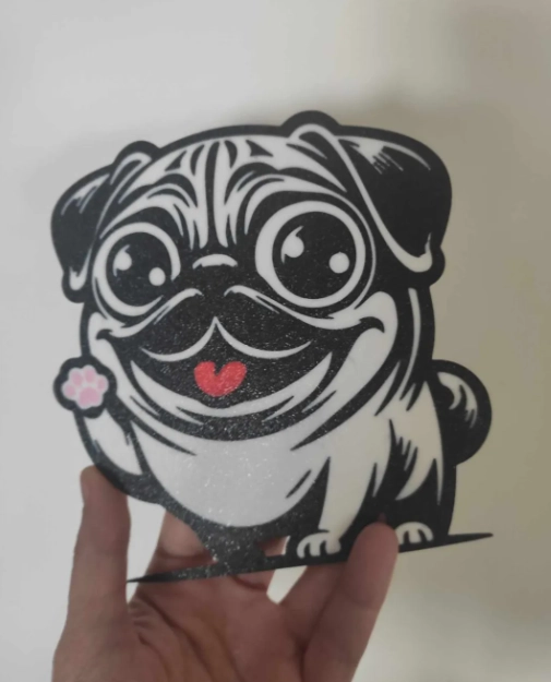 FIGURA DECORATIVA DE PARED PRINTS PATRO- PUG - 2