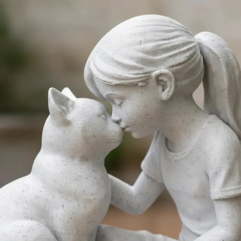 FIGURA DECORATIVA PRINTS PATRO - ESTILO NIÑA CON GATITO - 1