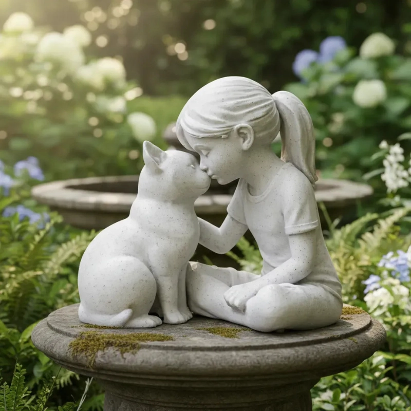 FIGURA DECORATIVA PRINTS PATRO - ESTILO NIÑA CON GATITO - 2