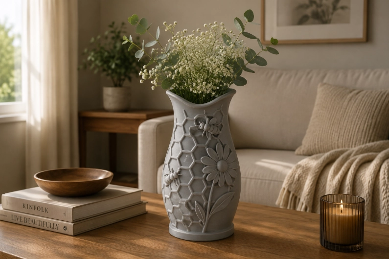 DECORACION HOGAR PRINTS PATRO - FLORERO DECORATIVO FLORES Y ABEJAS - 1