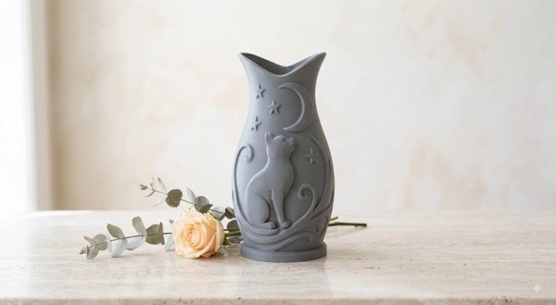 DECORACION HOGAR PRINTS PATRO - FLORERO DECORATIVO GATO LUNAR - 1