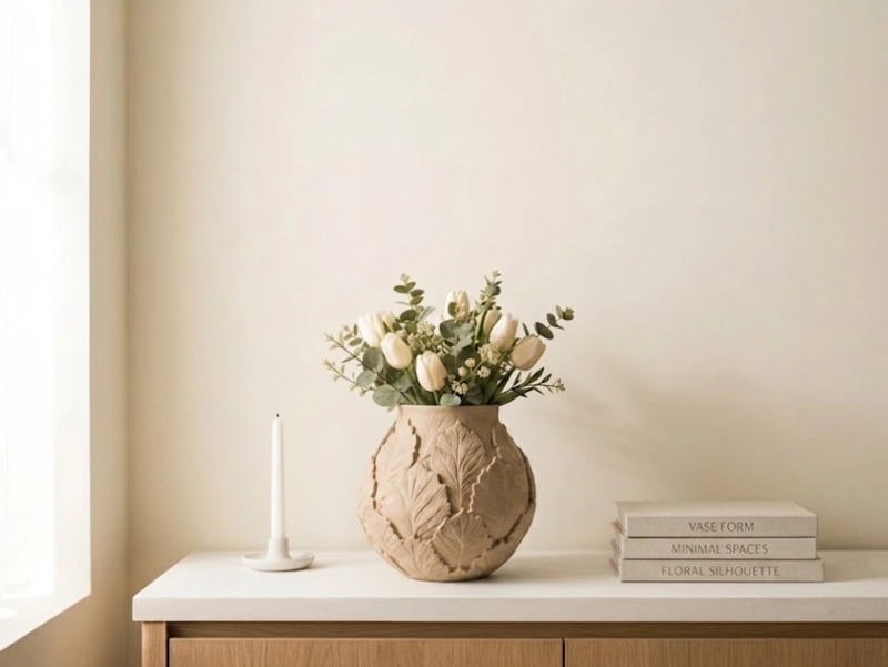 JARRON BOTANICO DECORATIVO 18 CM MODERNO PARA HOGAR - 1