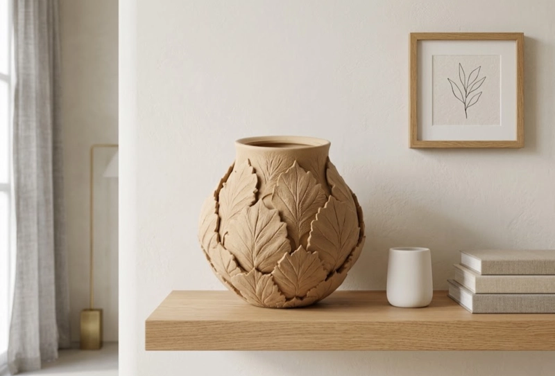 JARRON BOTANICO DECORATIVO 18 CM MODERNO PARA HOGAR - 4