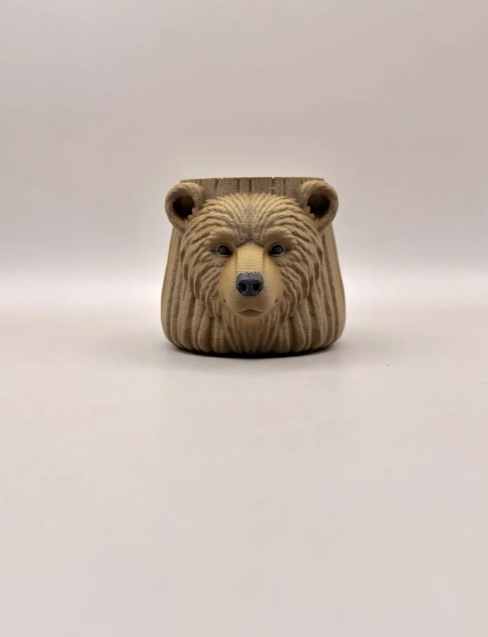 MACETERO DECORATIVO PRINTS PATRO- OSO MARRON - 3