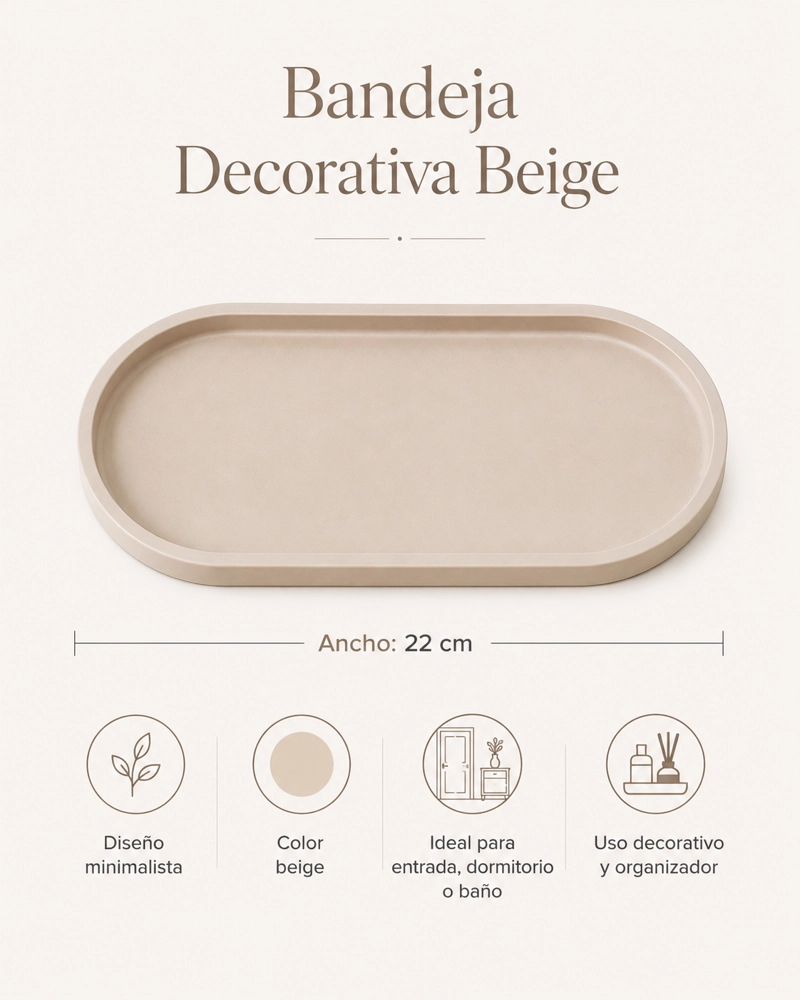 BANDEJA OVALADA DECORATIVA ORGANIZADORA MINIMALISTA - 2