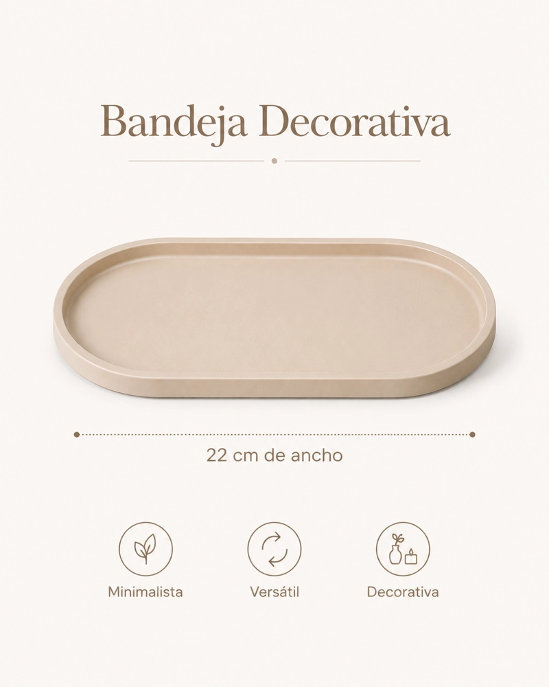 BANDEJA OVALADA DECORATIVA ORGANIZADORA MINIMALISTA - 4