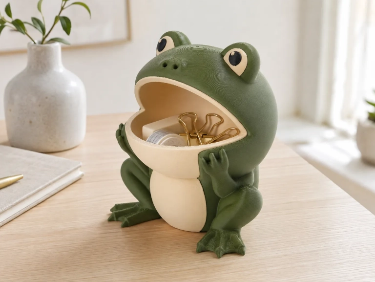 FIGURA ESTILO RANA DECORATIVO 15 CM MODERNO PARA HOGAR - 1