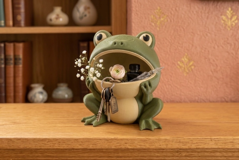 FIGURA ESTILO RANA DECORATIVO 15 CM MODERNO PARA HOGAR - 3