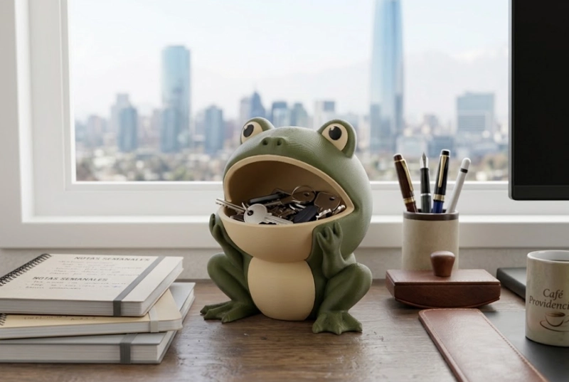 FIGURA ESTILO RANA DECORATIVO 15 CM MODERNO PARA HOGAR - 5