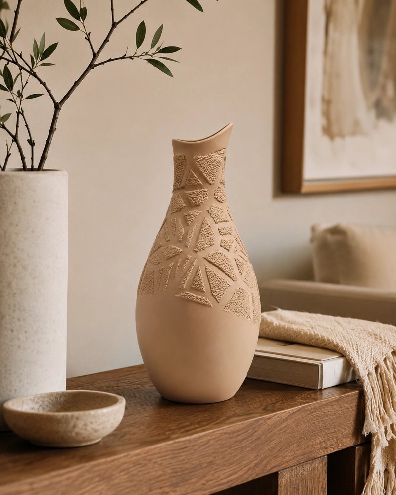 DECORACION ELEGANTE PRINTS PATRO - JARRON ESTILO VARONI CALA BEIGE - 2