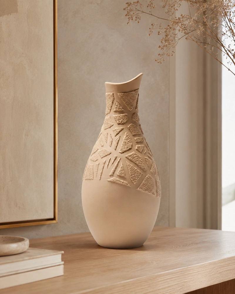 DECORACION ELEGANTE PRINTS PATRO - JARRON ESTILO VARONI CALA BEIGE - 4