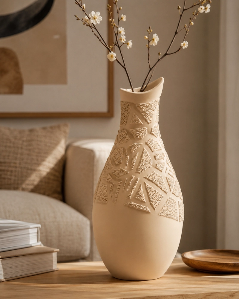 DECORACION ELEGANTE PRINTS PATRO - JARRON ESTILO VARONI CALA BEIGE - 5