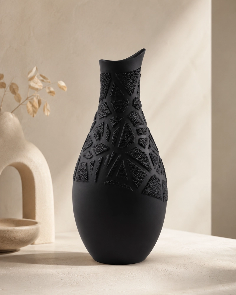 DECORACION ELEGANTE PRINTS PATRO - JARRON ESTILO VARONI CALA NEGRO - 1