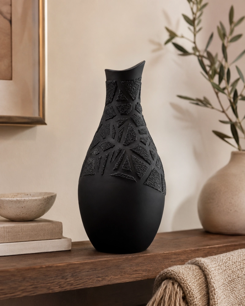 DECORACION ELEGANTE PRINTS PATRO - JARRON ESTILO VARONI CALA NEGRO - 2