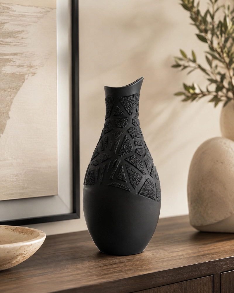 DECORACION ELEGANTE PRINTS PATRO - JARRON ESTILO VARONI CALA NEGRO - 4