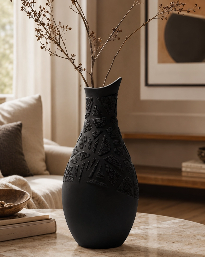DECORACION ELEGANTE PRINTS PATRO - JARRON ESTILO VARONI CALA NEGRO - 5
