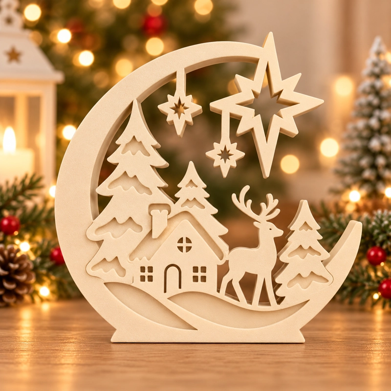 Decoración Navidad Prints Patro - Estilo Pueblo Invernal Navideño Beige - 2