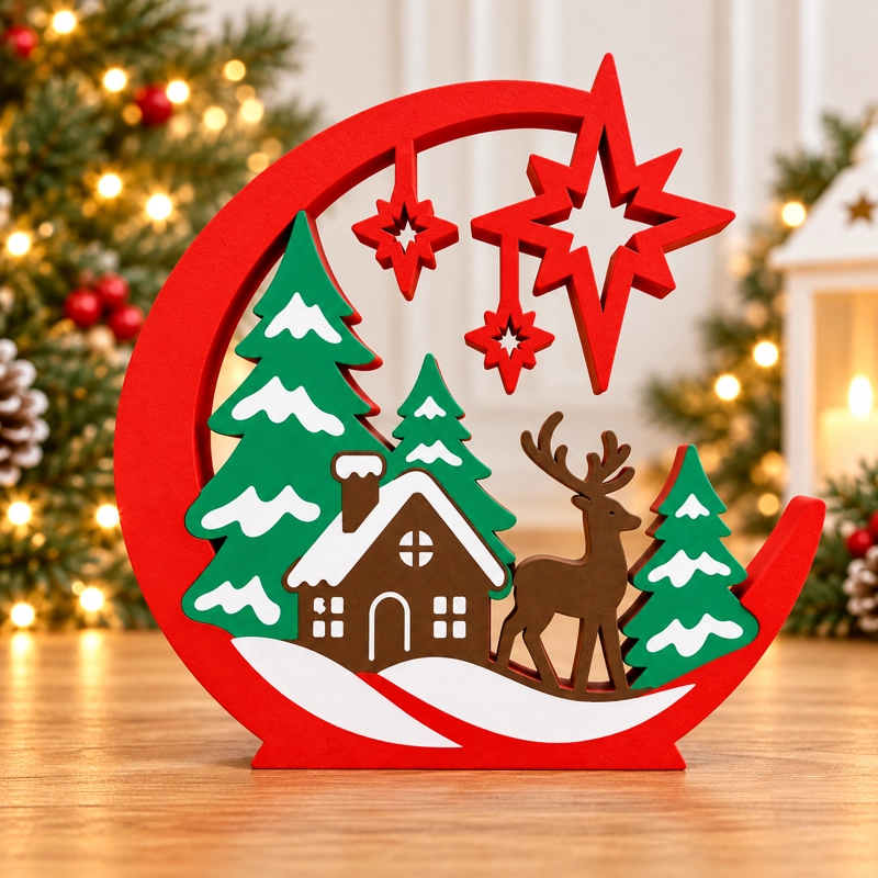 Decoración Navidad Prints Patro - Estilo Pueblo Invernal Navideño Beige - 5