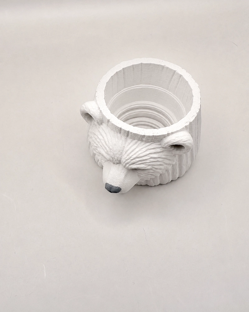 MACETERO DECORATIVO HOGAR- FORMA OSO 6 CM BLANCO - 5