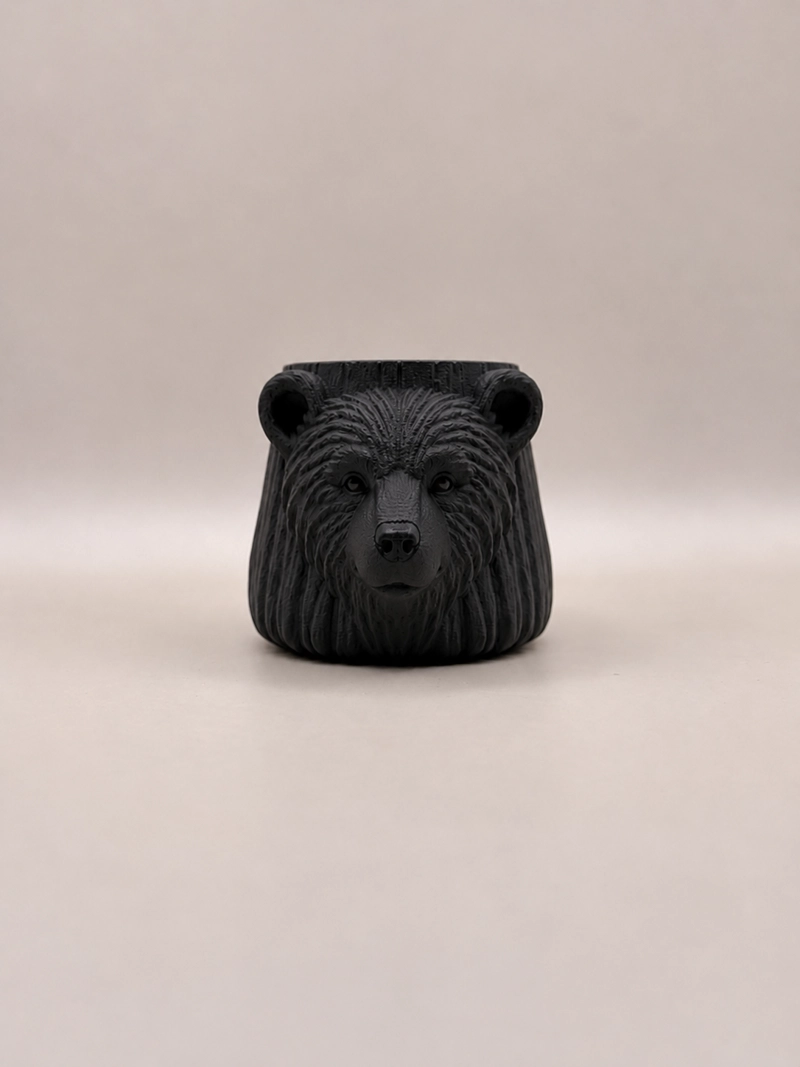 MACETERO DECORATIVO HOGAR- FORMA OSO 6 CM NEGRO - 1
