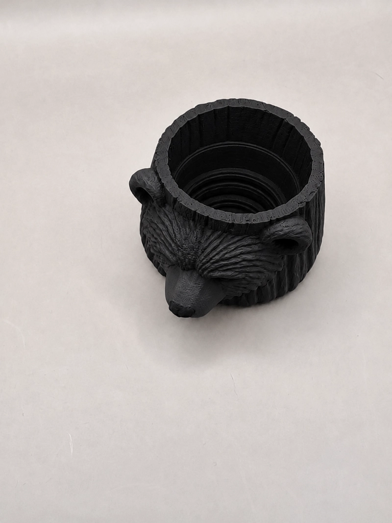 MACETERO DECORATIVO HOGAR- FORMA OSO 6 CM NEGRO - 3