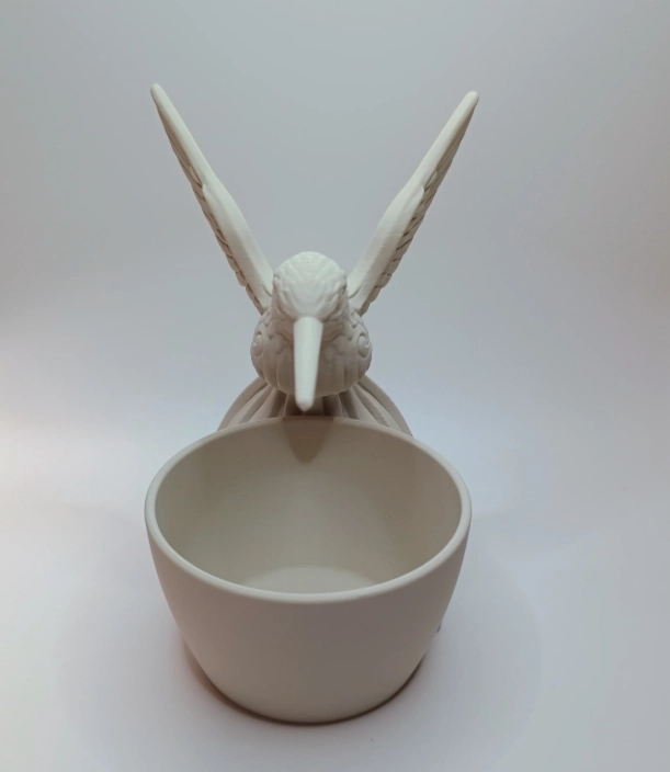 MACETERO DECORATIVO HOGAR- FORMA COLIBRI 15 CM BLANCO - 4