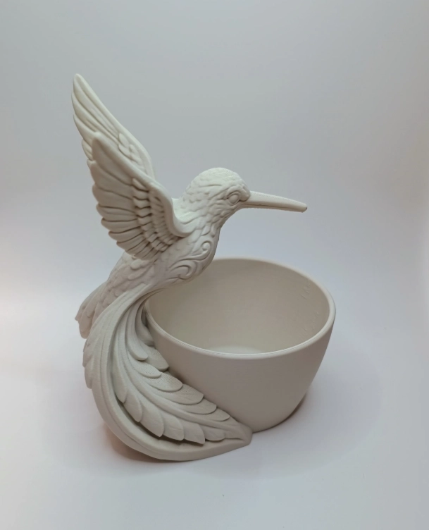 MACETERO DECORATIVO HOGAR- FORMA COLIBRI 15 CM BLANCO - 5
