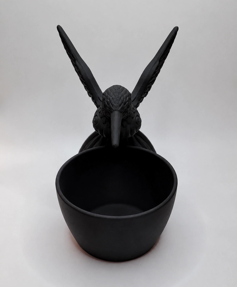 MACETERO DECORATIVO HOGAR- FORMA COLIBRI 15 CM NEGRO - 4