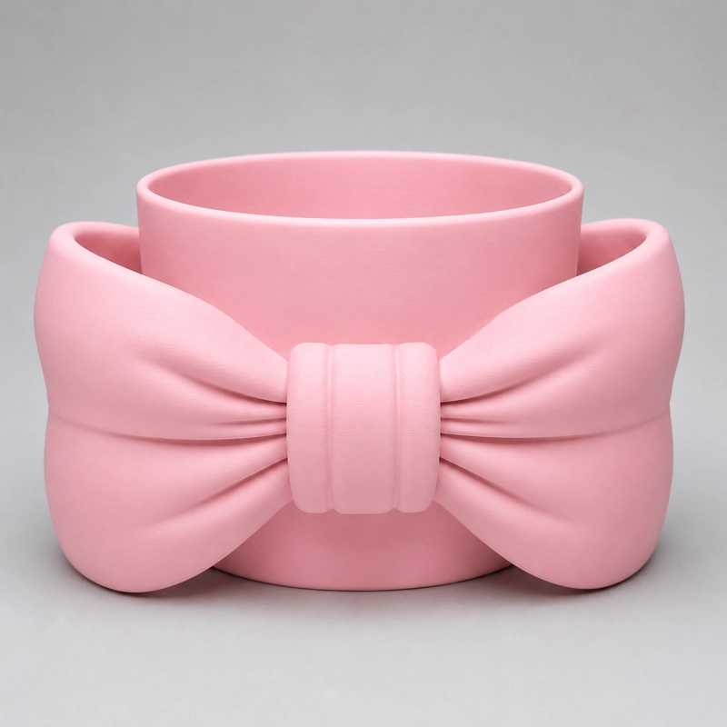 MACETERO DECORATIVO HOGAR- FORMA LAZO 9 CM ROSA - 3