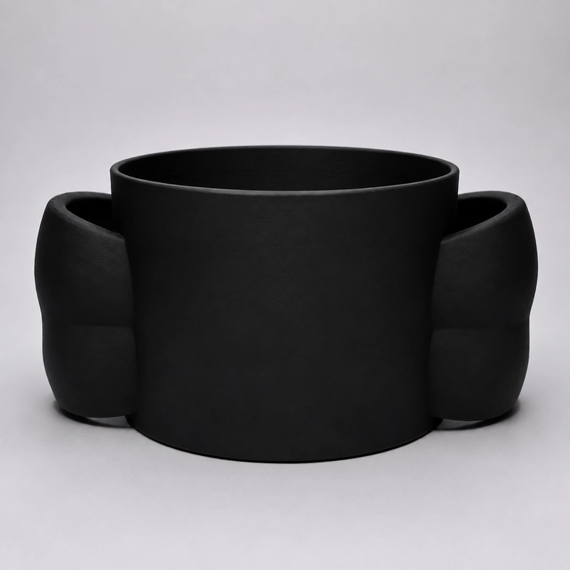 MACETERO DECORATIVO HOGAR- FORMA LAZO 9 CM NEGRO - 5