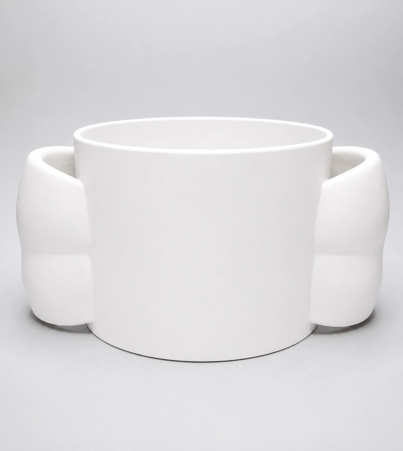 MACETERO DECORATIVO HOGAR- FORMA LAZO 9 CM BLANCO - 5