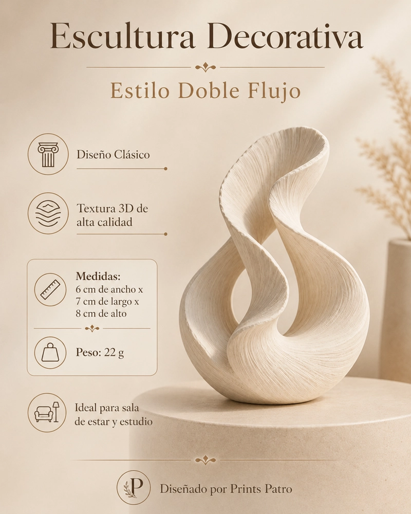 ESCULTURA ELEGANTE PRINTS PATRO - ESTILO DOBLE FLUJO BEIGE - 2