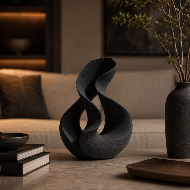 ESCULTURA ELEGANTE PRINTS PATRO - ESTILO DOBLE FLUJO NEGRO - 2