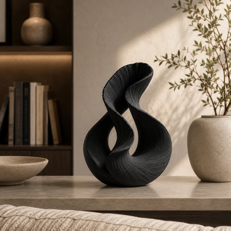 ESCULTURA ELEGANTE PRINTS PATRO - ESTILO DOBLE FLUJO NEGRO - 4