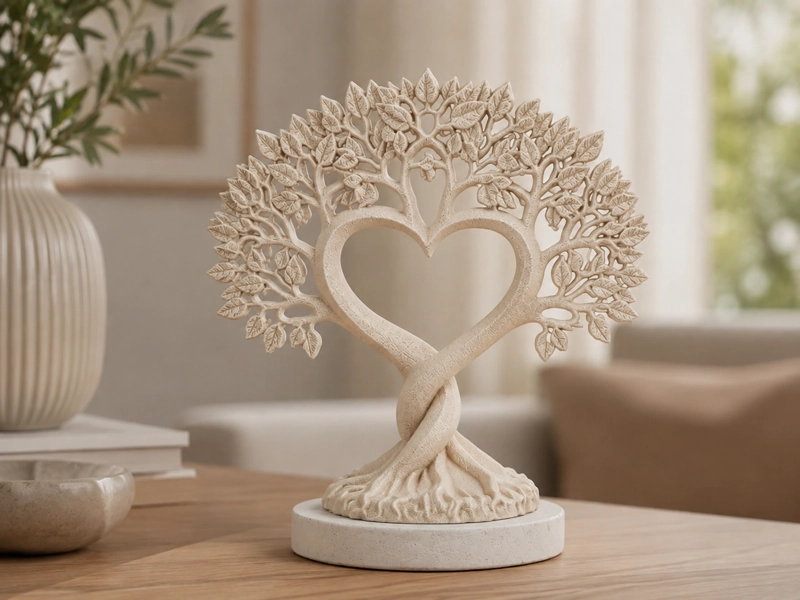 DECORACION ELEGANTE PRINTS PATRO - ESTILO ARBOL DEL AMOR BEIGE - 3