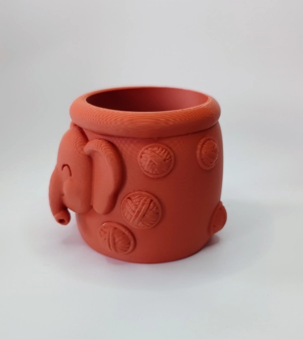 MACETERO DECORATIVO HOGAR- FORMA ELEFANTE TROMPITA 8 CM NARANJO - 5