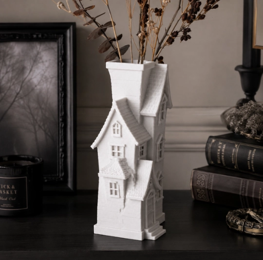 JARRON CASA EMBRUJADA BLANCO 19 CM GOTICO PARA HOGAR - 4