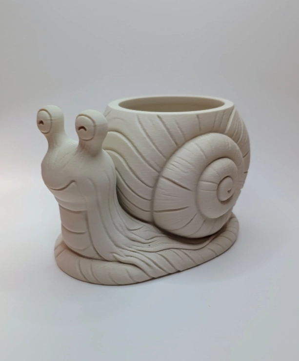 MACETERO DECORATIVO HOGAR- FORMA CARACOL 9 CM BLANCO - 3