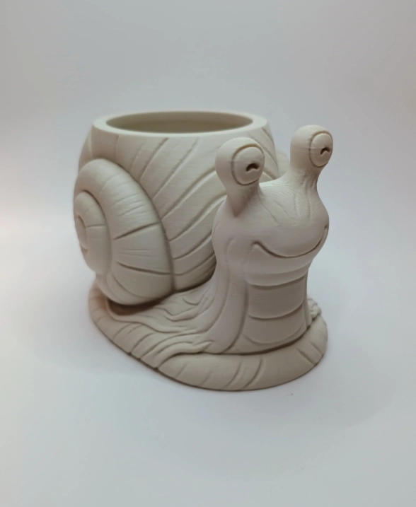 MACETERO DECORATIVO HOGAR- FORMA CARACOL 9 CM BLANCO - 4