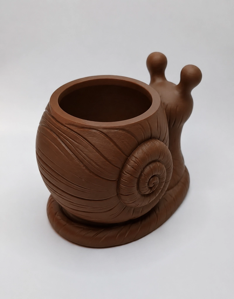 MACETERO DECORATIVO HOGAR- FORMA CARACOL 9 CM MARRON - 5
